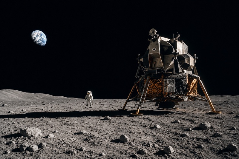 Apollo 11 lunar module on the Moon