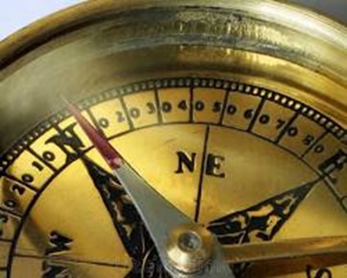Compass on a map