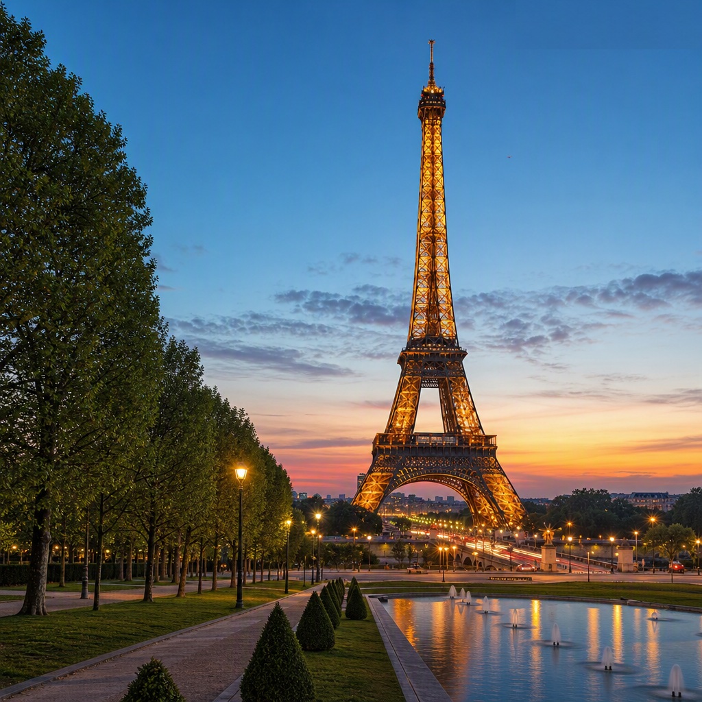 Eiffel Tower at early evening