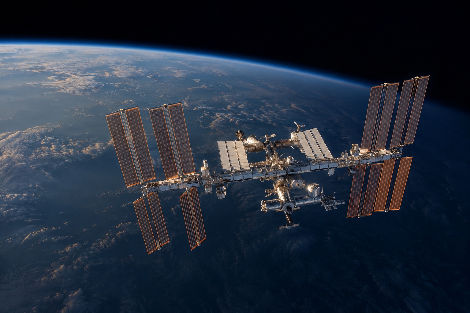 International Space Station orbiting above Earth