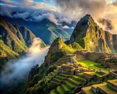 Machu Picchu among the mountains