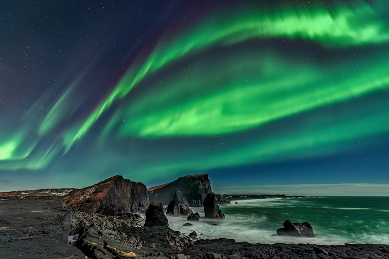 Northern Lights across a dark sky