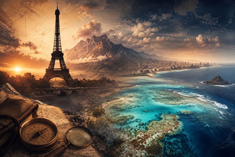 Editorial image representing places and landmarks
