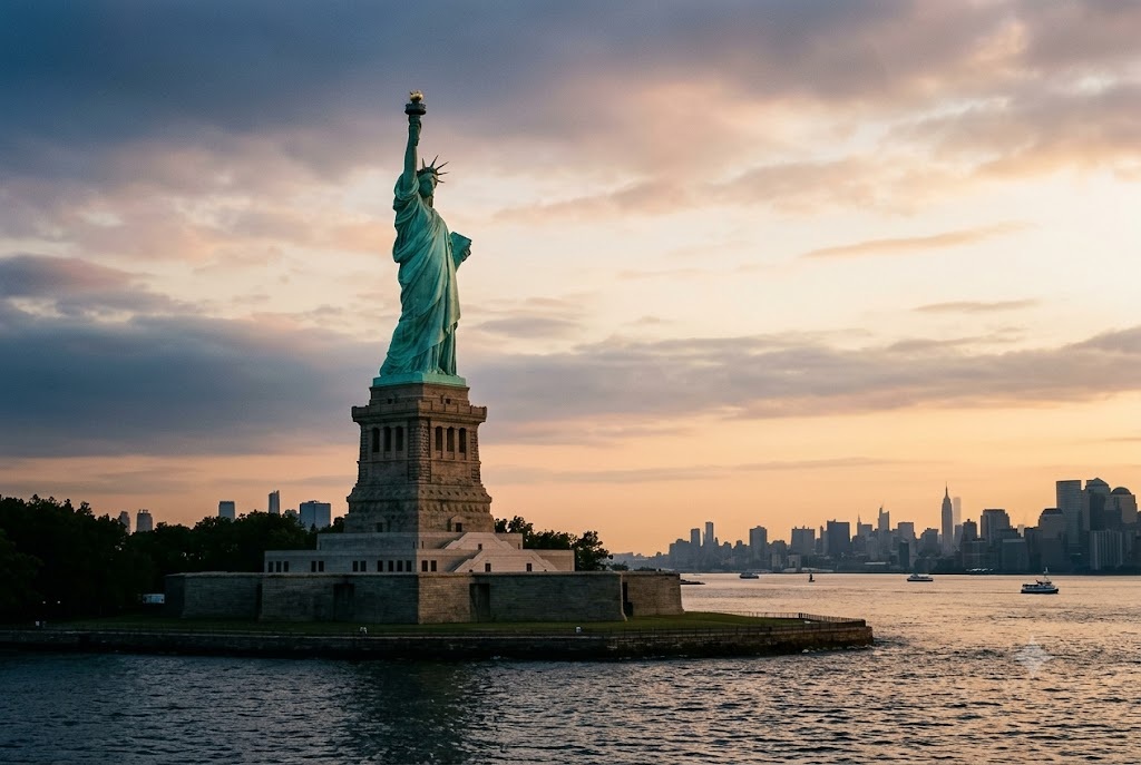 Statue of Liberty at dawn