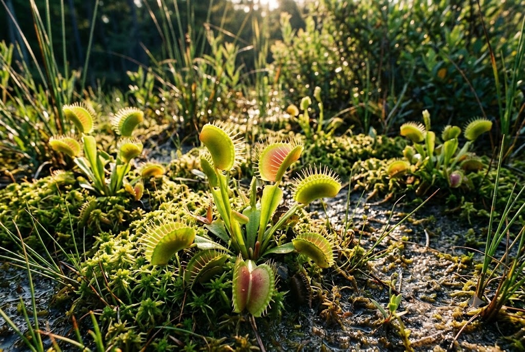 Venus flytrap growing in a wetland